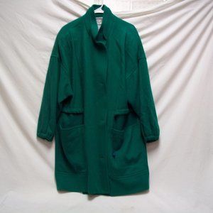Vintage Green Wool Coat Size Medium
